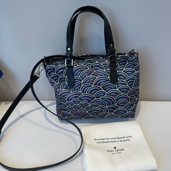 kate spade Handbags - Rare Kate Spade Green & Purple on Black Satchel